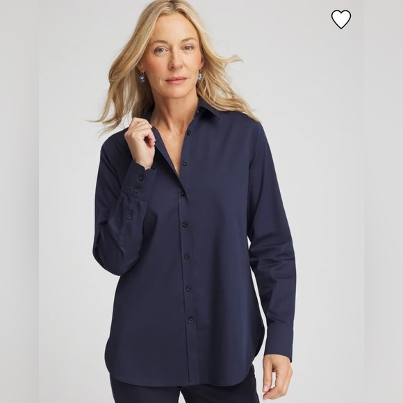 Chico's Maroon Red No Iron Stretch Button-Down Shirt - Picture 4 of 15